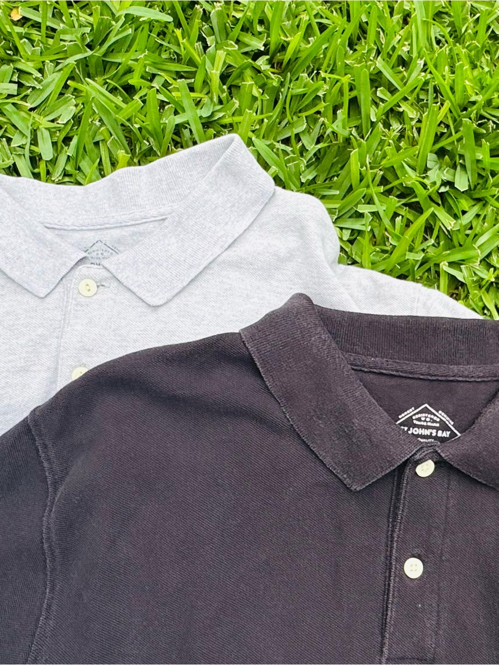 St. John's Bay Men's 2XL Polo Shirt Bundle | Black | Gray